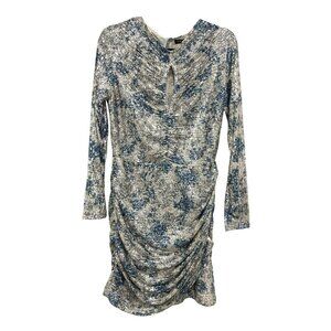 Maje $595 Sequins Mini Dress Raquine Blue Silver Size 40 Large